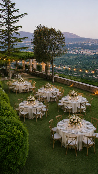 Garden and estate wedding celebration in Athens
